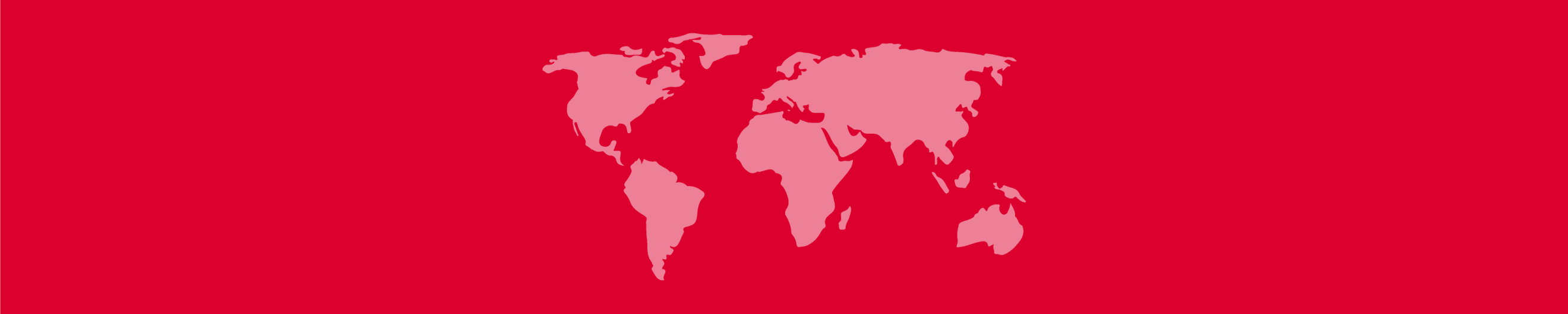 Bannerbild weiße Weltkarte auf rotem Hintergrund
